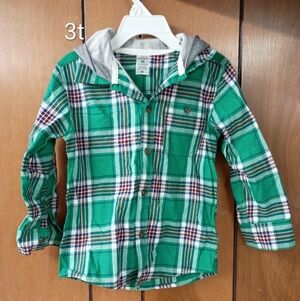 3t Boy Green Shirt Hoodie Long Sleeve